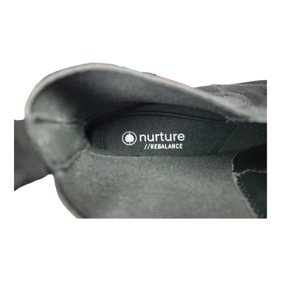 Nurture Atna Rebalance Platform High Top Suede Black Leather Sneaker Shoe 6.5 - Picture 3 of 7